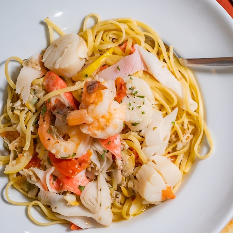 Lido's Restaurant & Pizzeria's linguine pasta with shrimp, scallops, crab meat, and clams.